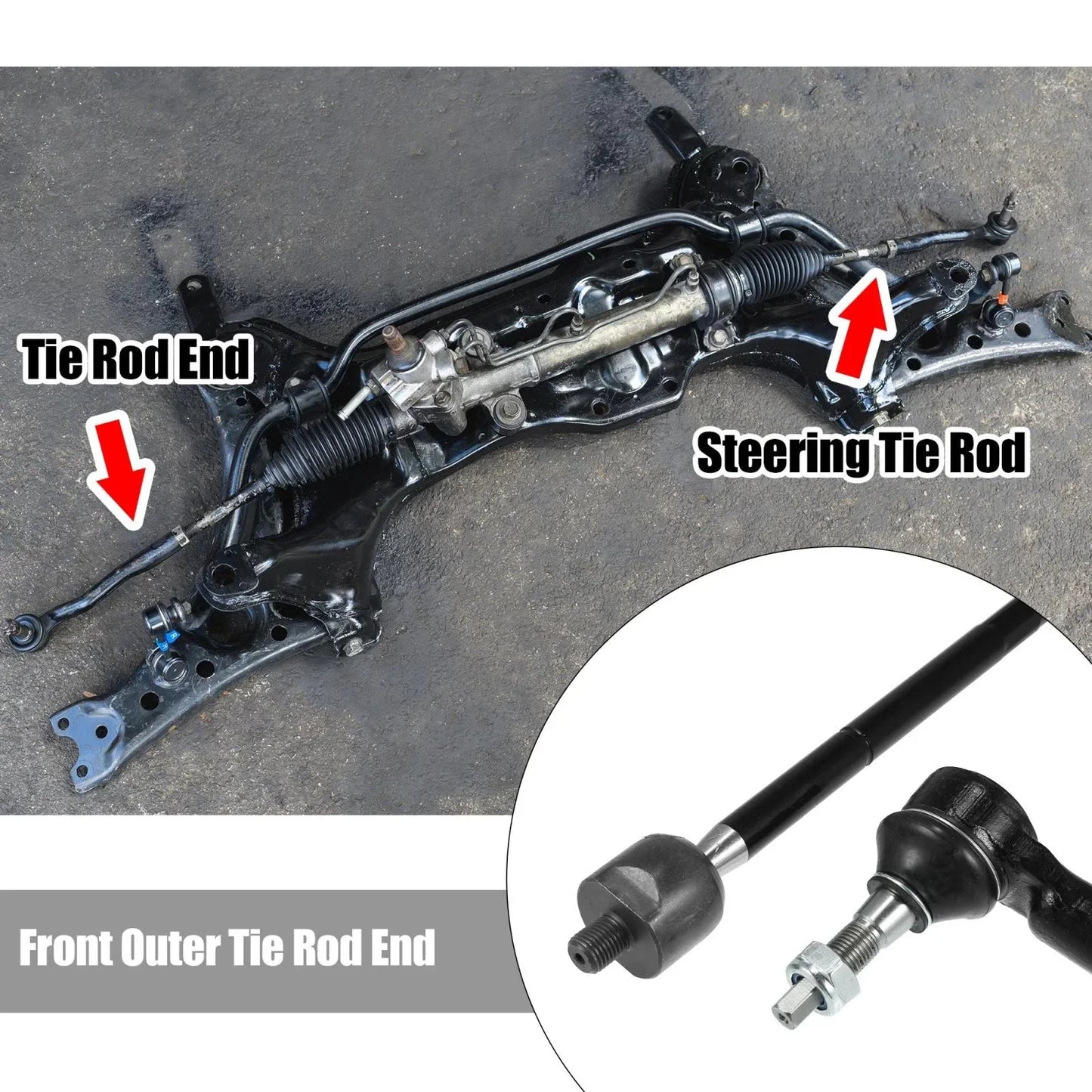 4 x Front Inner Outer Tie Rods for Dodge Challenger Charger (2011-2019)