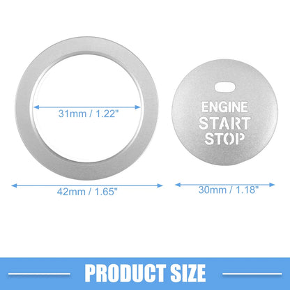 Engine Ignition Button Decal for Hyundai Sonata (2011-2014) Aluminum Silver Tone