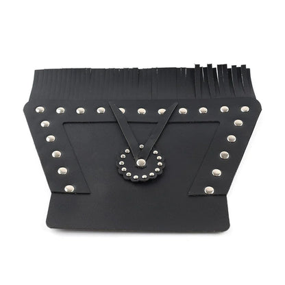 PU Leather Rear Fender Mud Flap Cover with Fringe for Harley