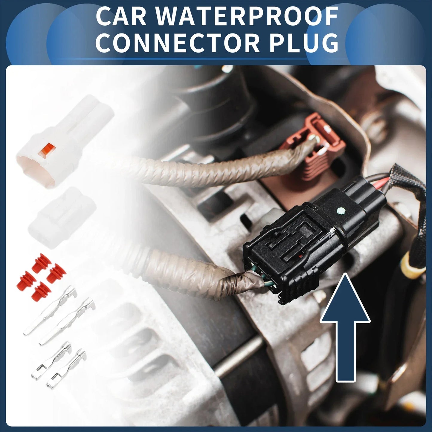 2 x Pin Waterproof Connector Plug for Honda - Male Female Wire Terminal