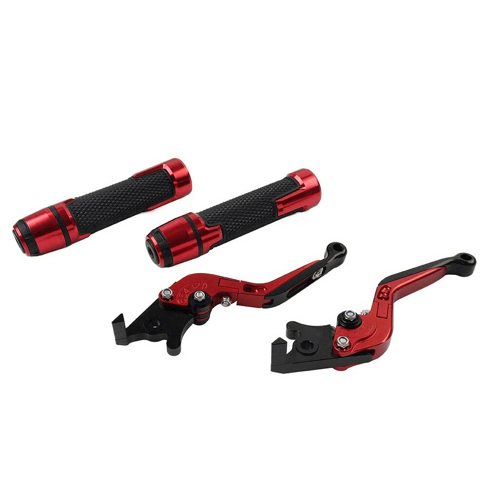 Red Extendable Brake Clutch Levers & Grips for Suzuki GSXR150 (2017-2023)