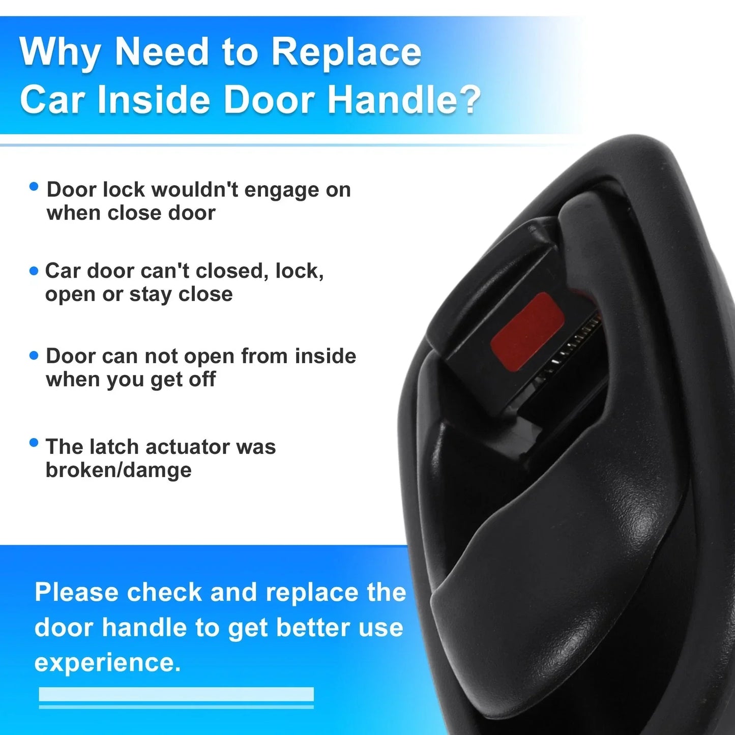 Interior Door Handle for Hyundai Elantra (1996-2000) Black