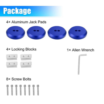 4 Pcs Jack Pad for Chevrolet Corvette C5 (1997-2004) - Blue Frame Rail Covers