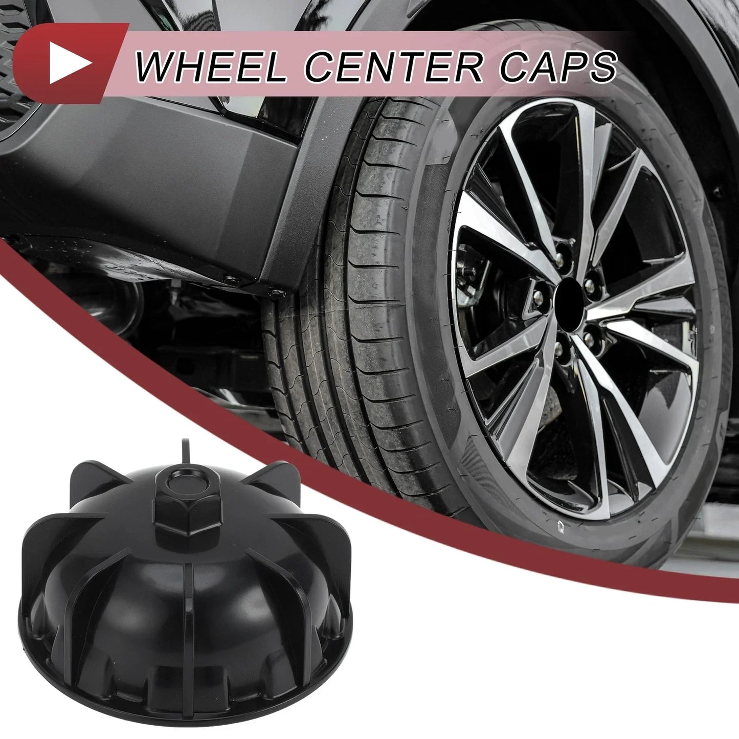 Car Wheel Center Caps 2 x for Mercedes Benz W205 (2015-2019) Black Plastic