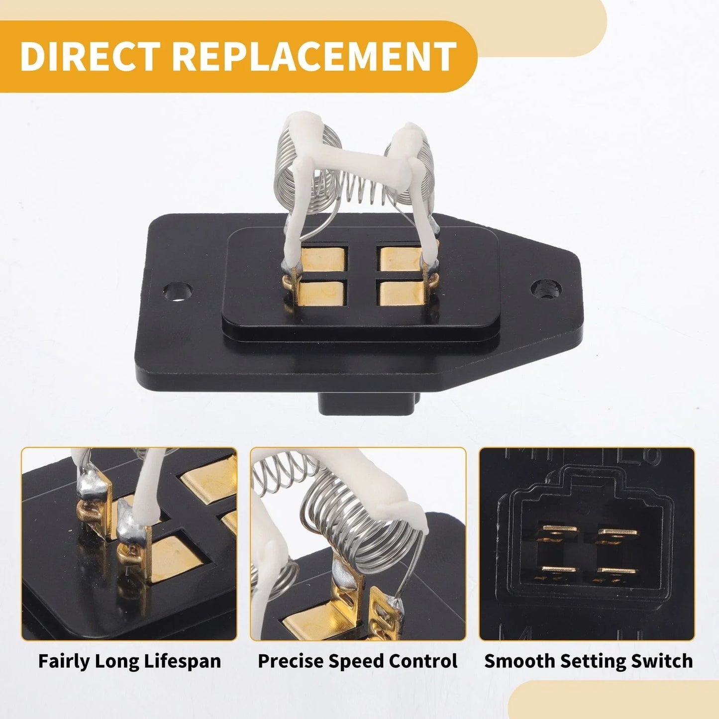 HVAC Blower Motor Resistor   - Durable Plastic & Metal