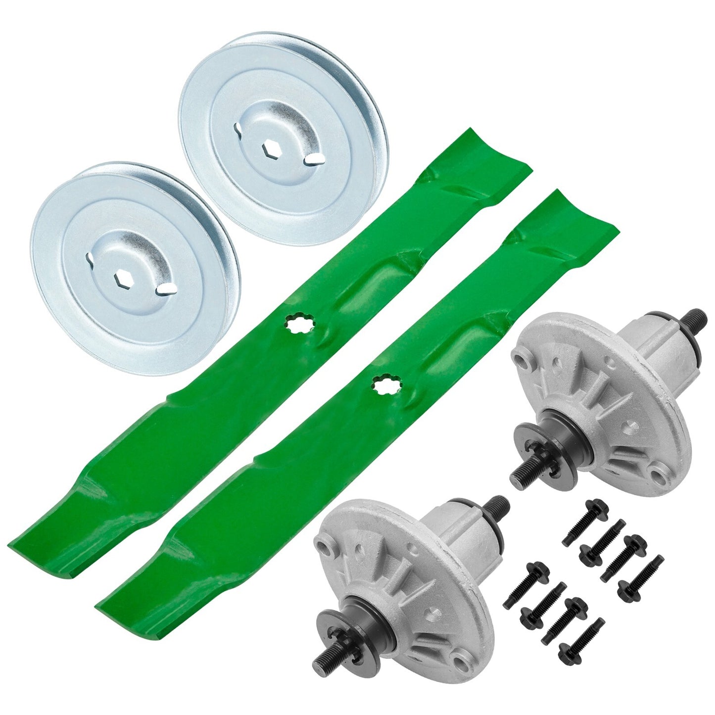 Deck Spindle Pulley Blade Replacement Kit for John Deere X300 X304 X324 (2010–2019)
