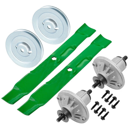 Deck Spindle Pulley Blade Replacement Kit for John Deere X300 X304 X324 (2010–2019)
