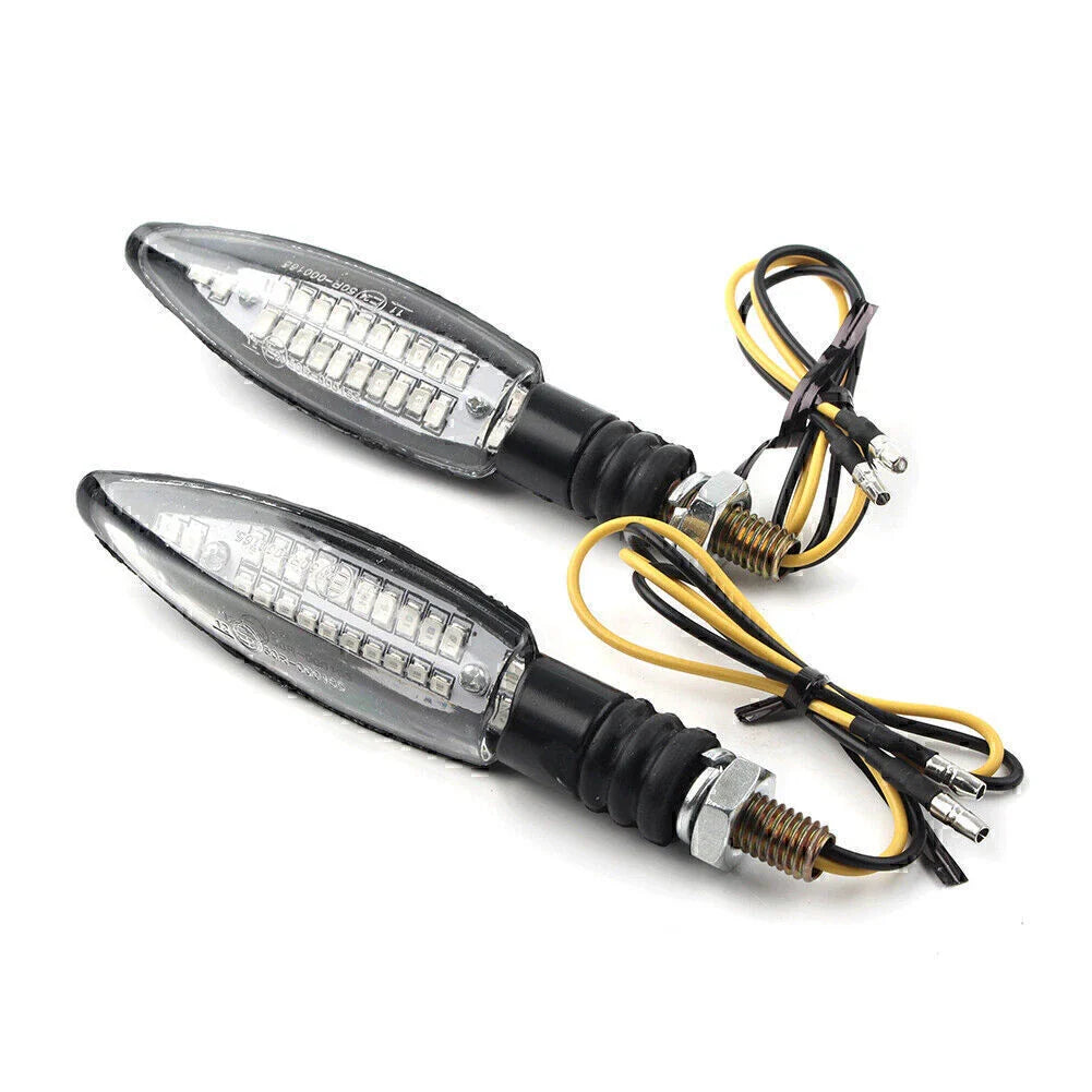 30 x LED 8MM Motorcycle Turn Signal Light Indicators Blinkers Amber Universal