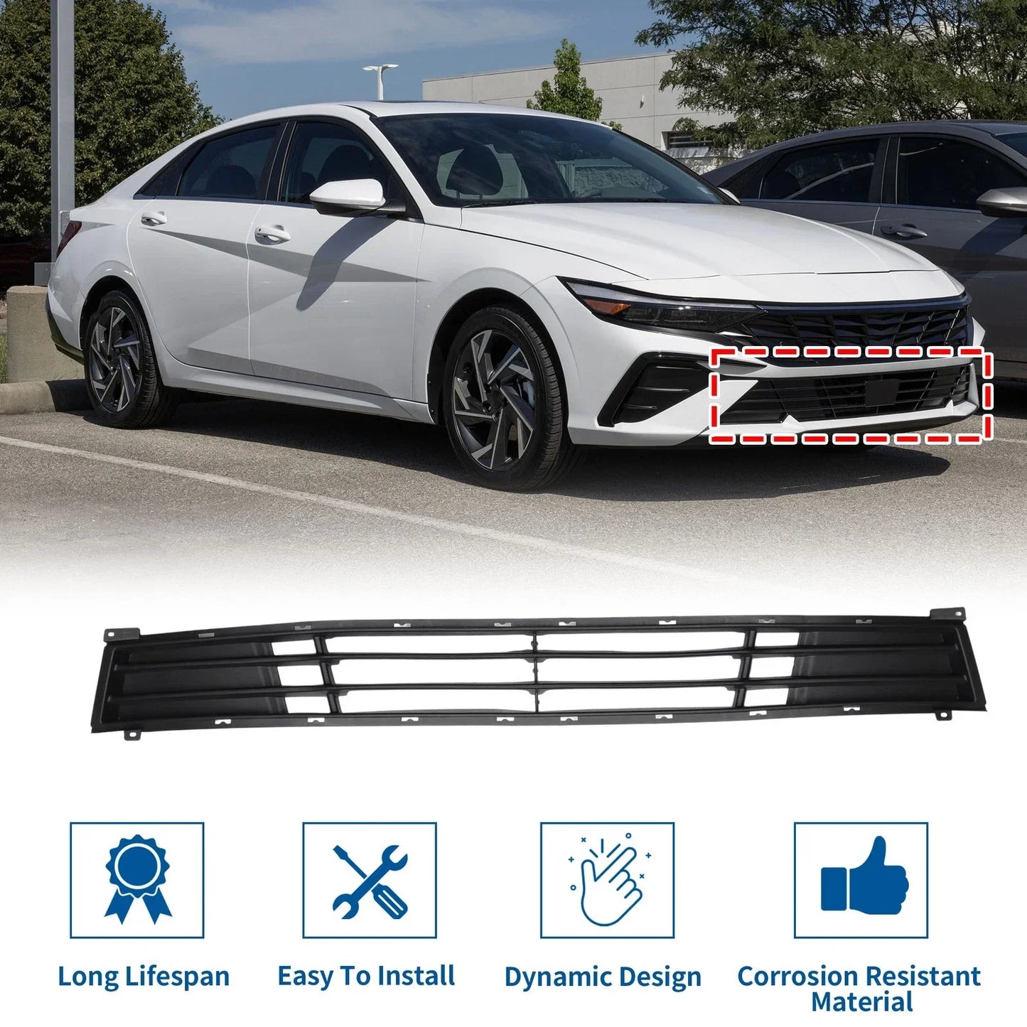 Lower Front Bumper Grille for Hyundai Elantra (2008-2010)