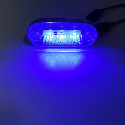 12V 3 SMD LED Signal Light Lamp Blue Indicator for Truck Trailer RV Boat
