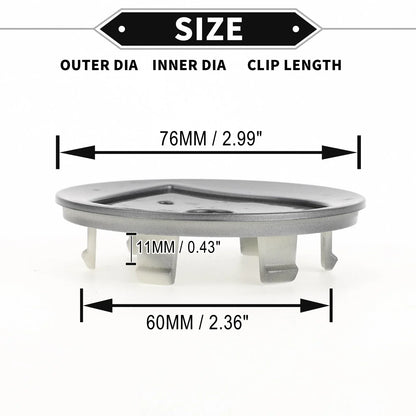 Car Wheel Hub Center Cap 76mm for Porsche 911 (1965-2021) - 1 x Plastic
