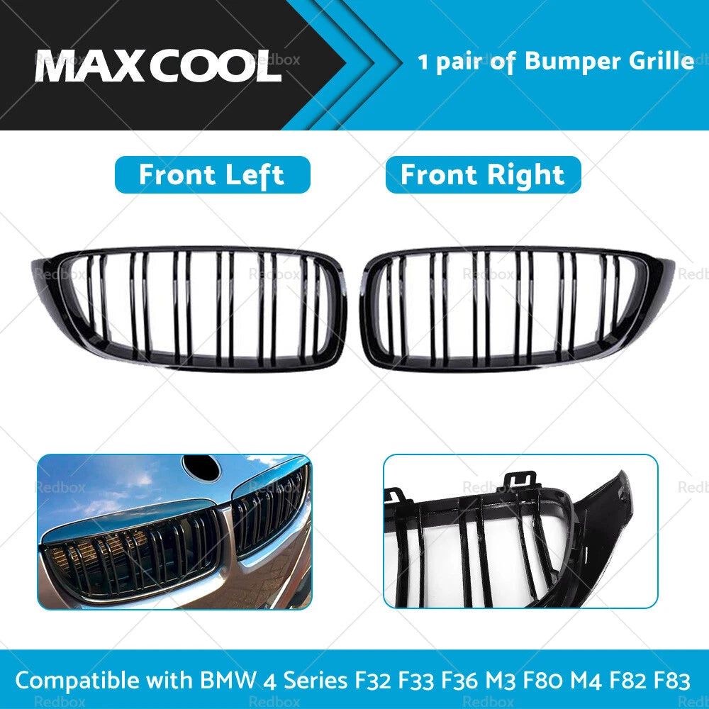 Gloss Black Bumper Grille for BMW 4 Series F32 F33 F36 M3 F80 M4 (2014-2020)