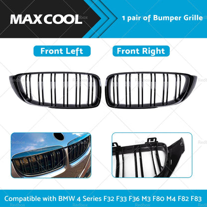 Gloss Black Bumper Grille for BMW 4 Series F32 F33 F36 M3 F80 M4 (2014-2020)