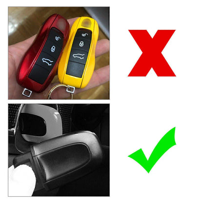 Silver ABS One Button Start Key Cover Case for Macan (2015-2023)