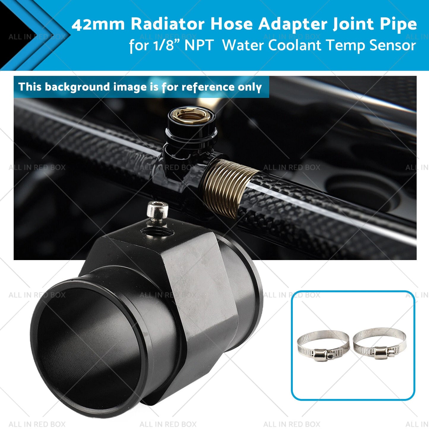 42mm Radiator Hose Adapter Joint Pipe for Water Coolant Temp Sensor