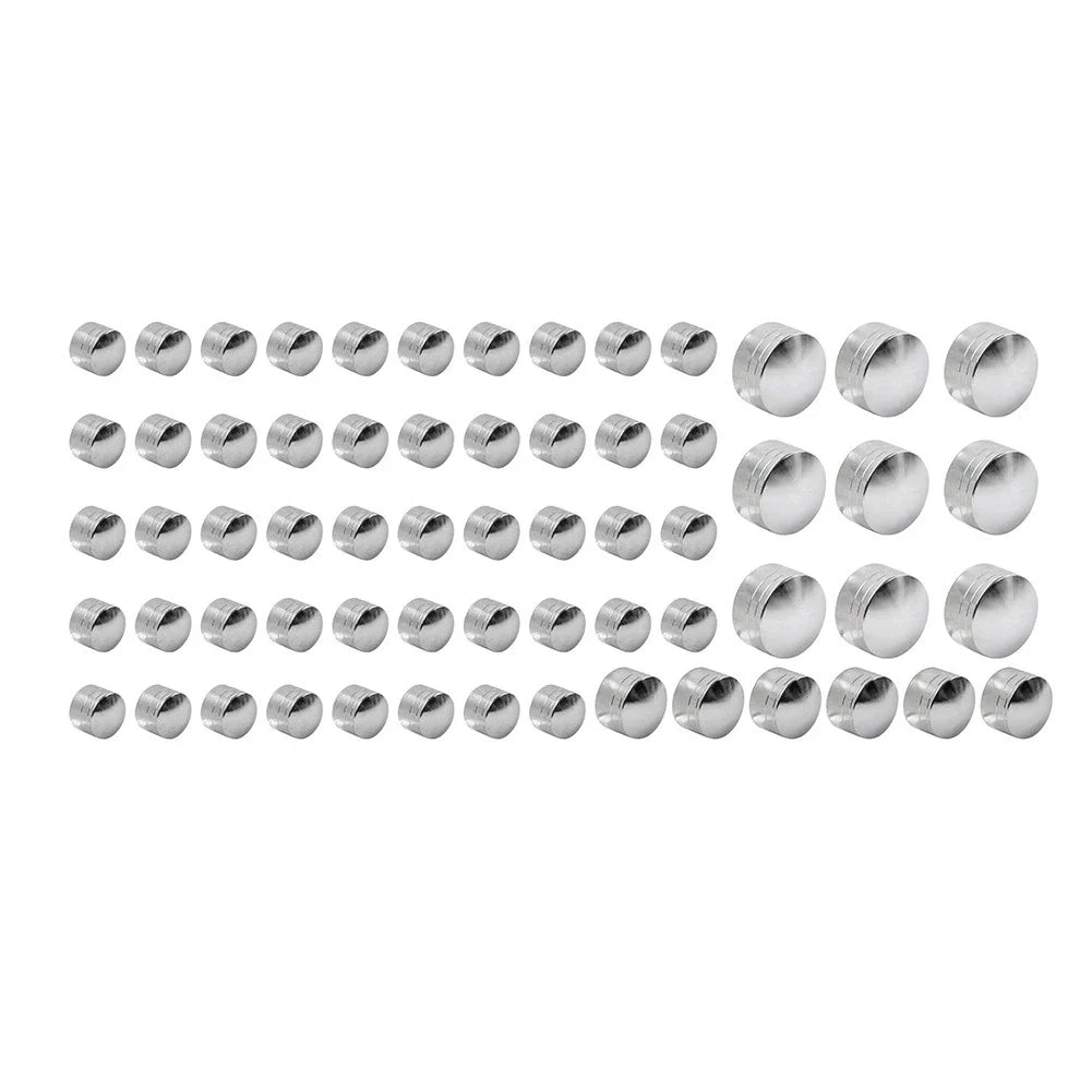 63 Pcs Chrome Engine Topper Bolt Caps for Harley Softail FXST (2000-2006)