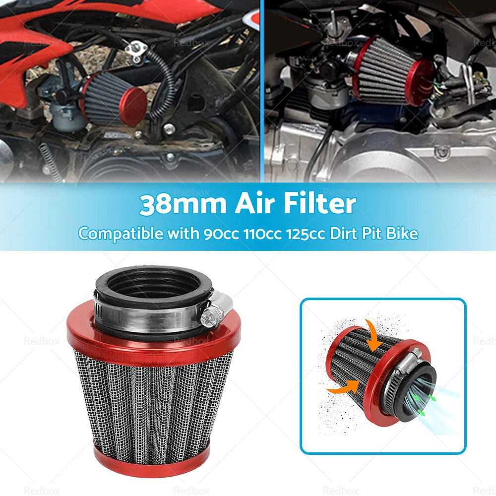 38mm Air Filter Pod Cleaner for 110cc 125cc Motorcycle PIT Dirt Bike