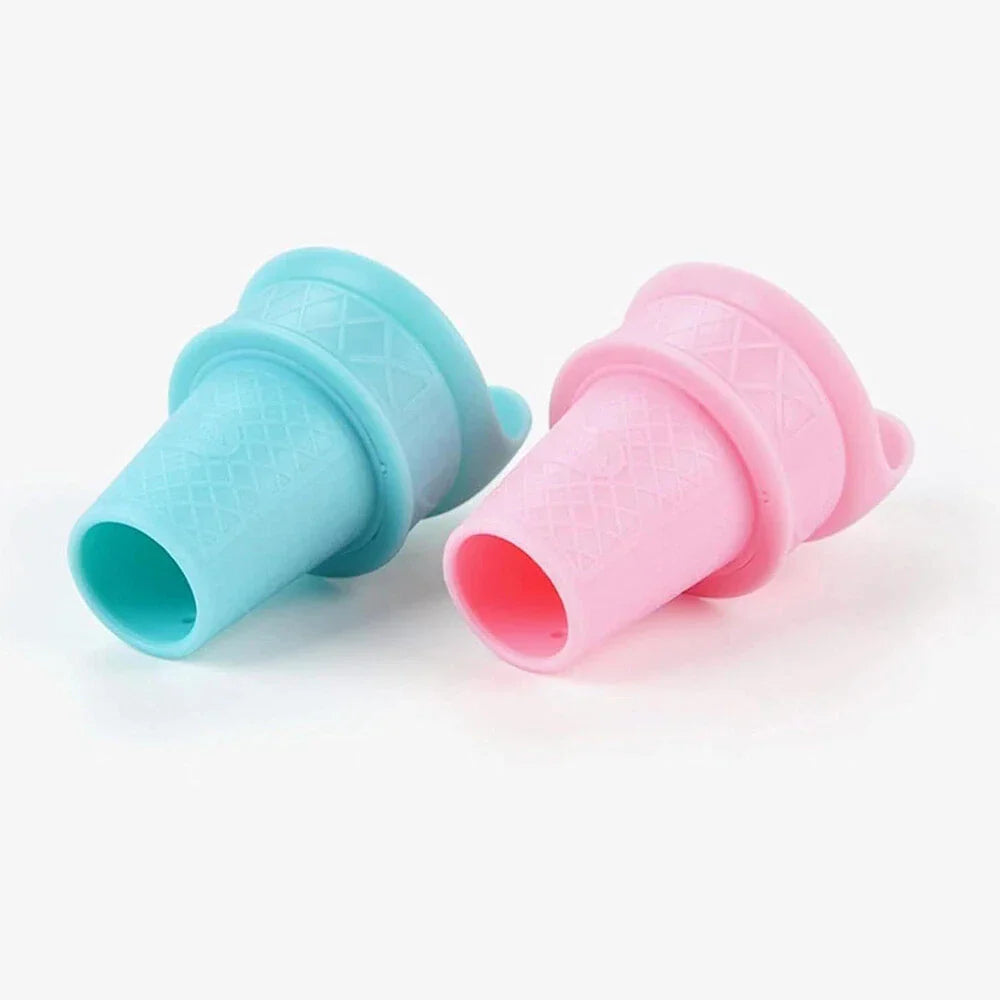 4 x Reusable Mini Ice Cream Cone Scoop Holders for Birthday Party Pink & Blue