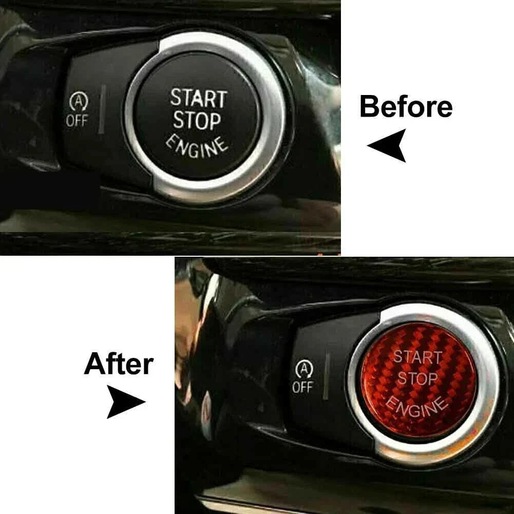 Keyless Start Button Cover Carbon Fiber Red for BMW F-Chassis (1-6)