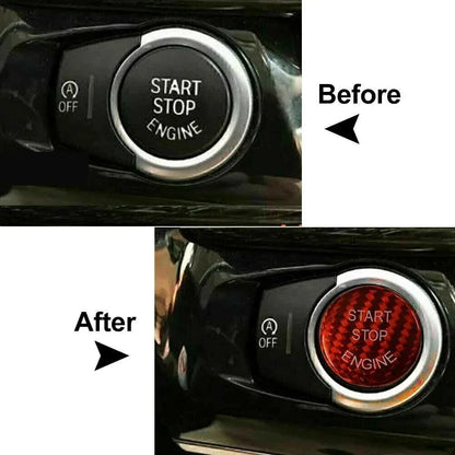 Keyless Start Button Cover Carbon Fiber Red for BMW F-Chassis (1-6)