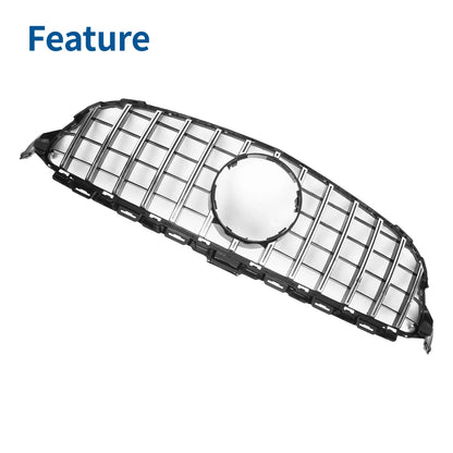 Front Upper Bumper Grille for Mercedes-Benz C300 (2015-2020) Black Chrome