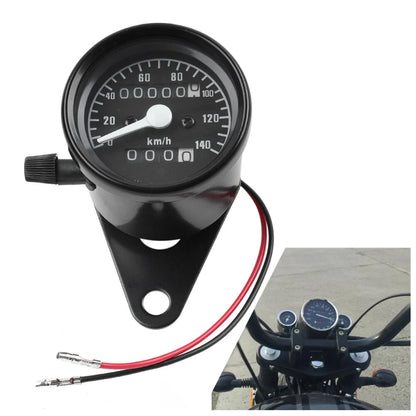 Black 12V Universal Odometer Speedometer Tachometer Gauge for Motorcycle