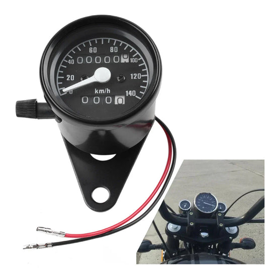 Black 12V Universal Odometer Speedometer Tachometer Gauge for Motorcycle