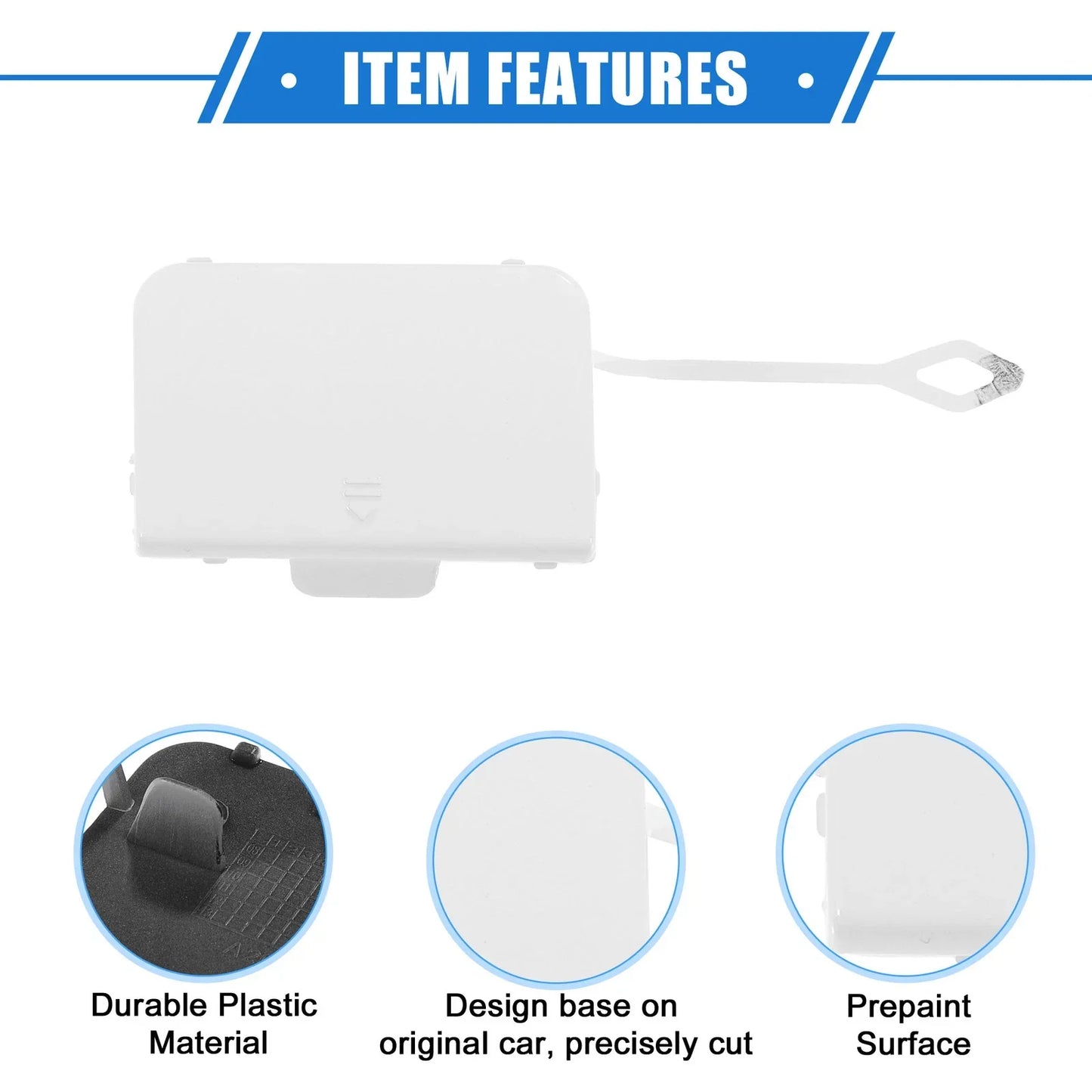 Bumper Tow Hook Cover for Mercedes-Benz C300 W204 2008-2011 White