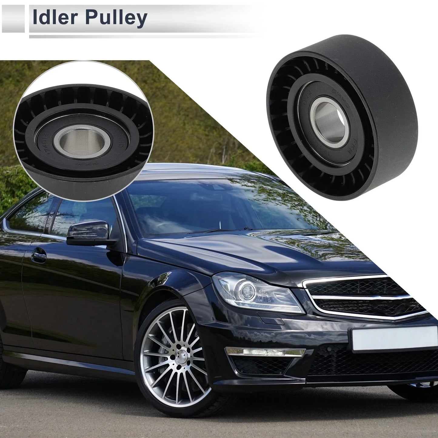 Drive Belt Idler Pulley for Porsche Cayenne (2011-2018) Black 1 x Piece