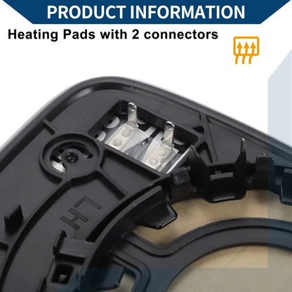 Heated Left Side Mirror Glass for Hyundai Sonata (2011-2014)