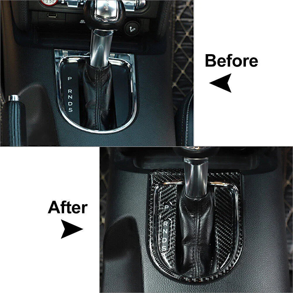 Carbon Fiber Interior Gear Shift Panel Cover for Ford Mustang (2015-2019)