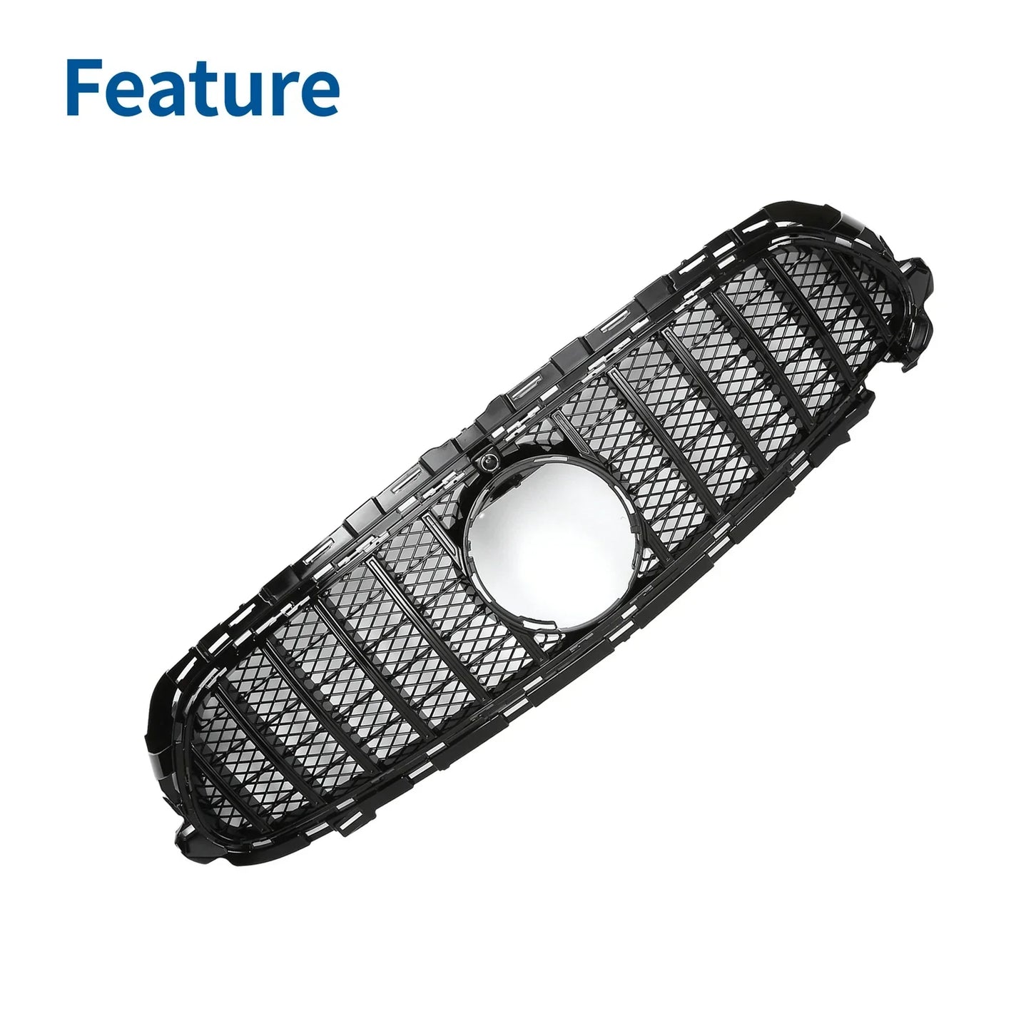 Front Upper Bumper Grille for Mercedes E200 AMG Body Styling Black (2017-2023)