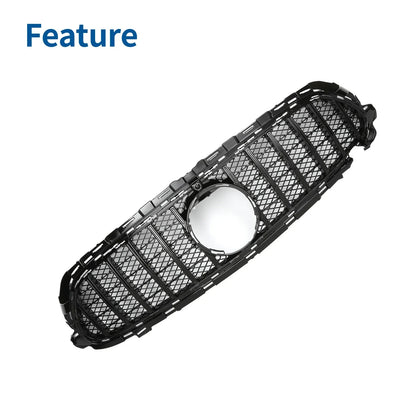 Front Upper Bumper Grille for Mercedes E200 AMG Body Styling Black (2017-2023)