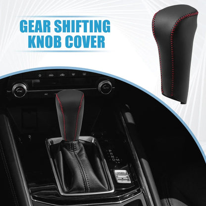 Gear Shift Head Knob Cover for Honda Civic 2006-2011 Black Red Stitching