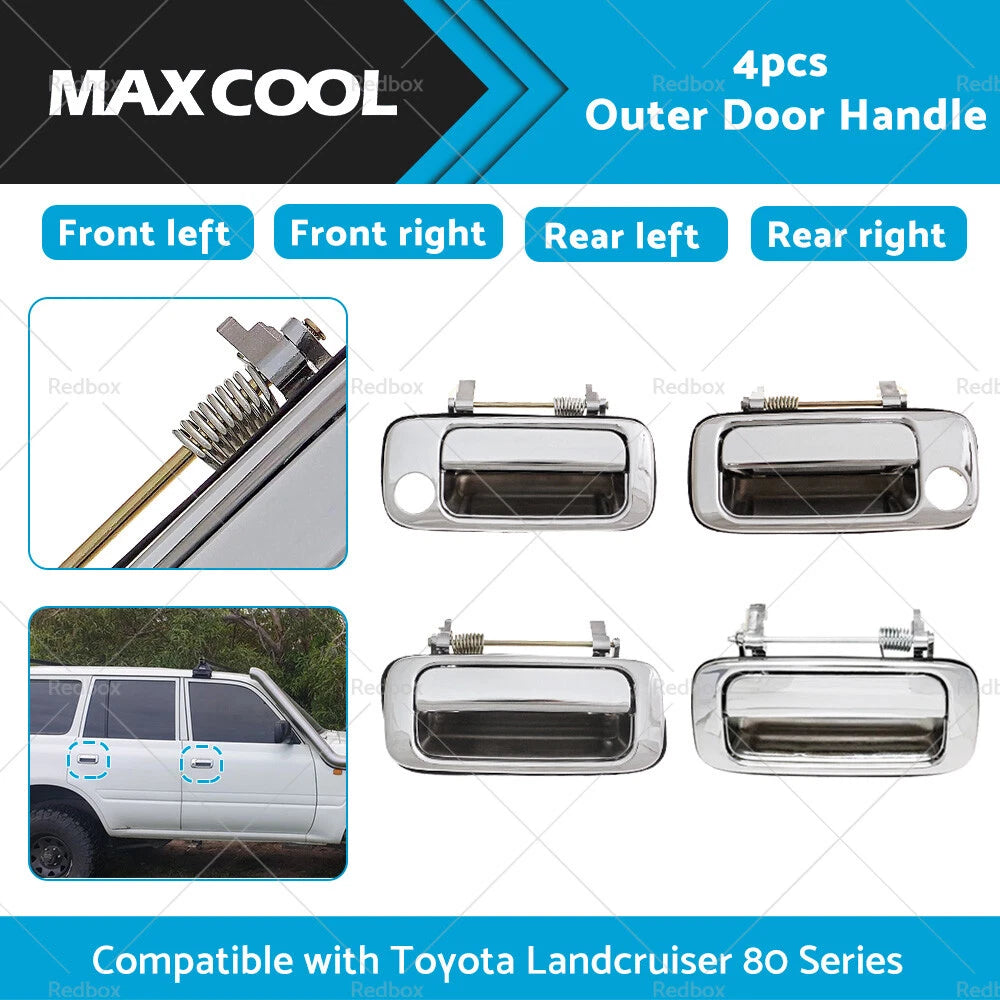 Chrome Front Rear Outer Door Handle for Toyota Landcruiser 80 Series (1990-1997)