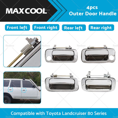 Chrome Front Rear Outer Door Handle for Toyota Landcruiser 80 Series (1990-1997)