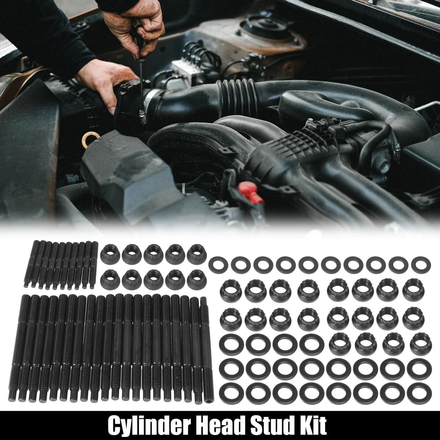 Cylinder Head Stud Kit for Chevy LS1 LS6 5.3L 5.7L 6.0L Engine (2004-2006)