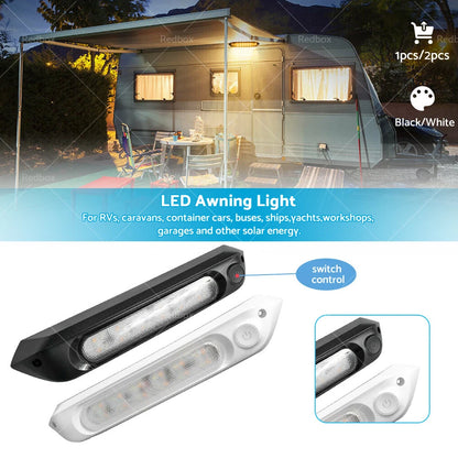 287MM Dual LED Bug Light 12/24V Amber/White Lights for Car Awning