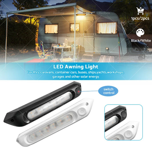 287MM Dual LED Bug Light 12/24V Amber/White Lights for Car Awning