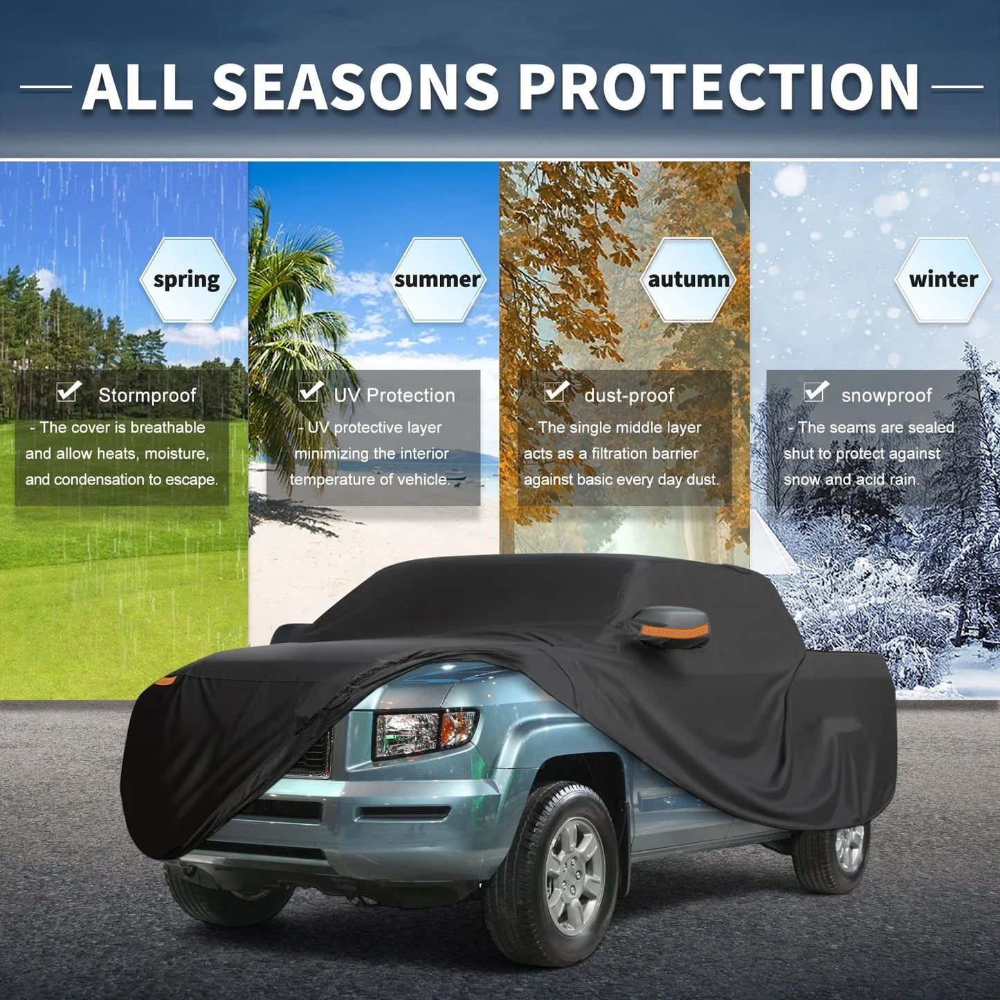 Waterproof Aluminum Film Car Cover for Honda Ridgeline (2017-2023)
