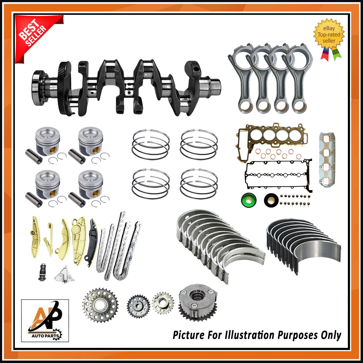 Crankshaft Engine Rebuild Kit Heavy Duty for Range Rover Jaguar (204DTA) (2017–2023)