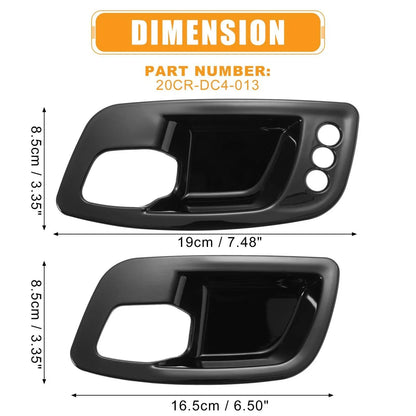 Interior Door Handle Bowl Trim Set for Dodge Charger (2011-2021) Gloss Black