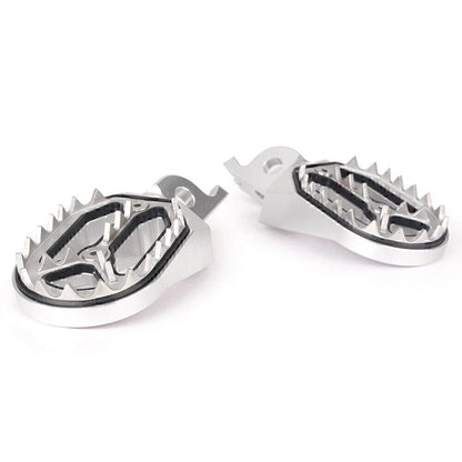 Silver Shark Teeth Racing Foot Pegs for Kawasaki KX250 KX450 (2008-2015)