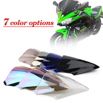 Blue Dual Bubble Windscreen for Kawasaki Ninja 650 EX650 ER6F (2017-2019)
