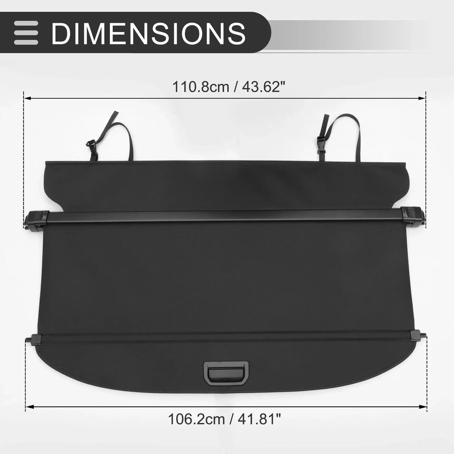 Retractable Cargo Cover for Honda HR-V 2015-2022 Rear Trunk Parcel Shelf Black