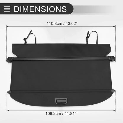 Retractable Cargo Cover for Honda HR-V 2015-2022 Rear Trunk Parcel Shelf Black