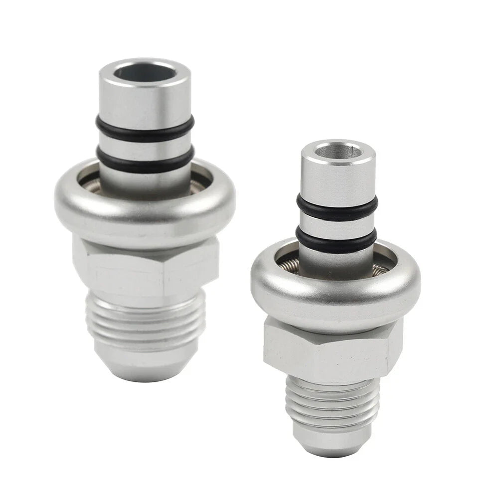 6AN & 8AN Silver Fuel Rail Fitting Adapter for Ford Mustang (1986-1998)