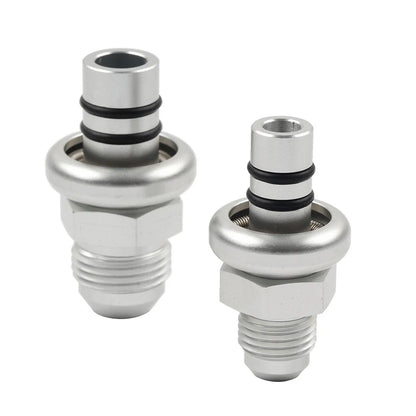 6AN & 8AN Silver Fuel Rail Fitting Adapter for Ford Mustang (1986-1998)