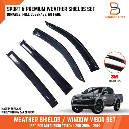 Weather Shield Window Visor Guard for Mitsubishi Triton MN ML (2005-2015)