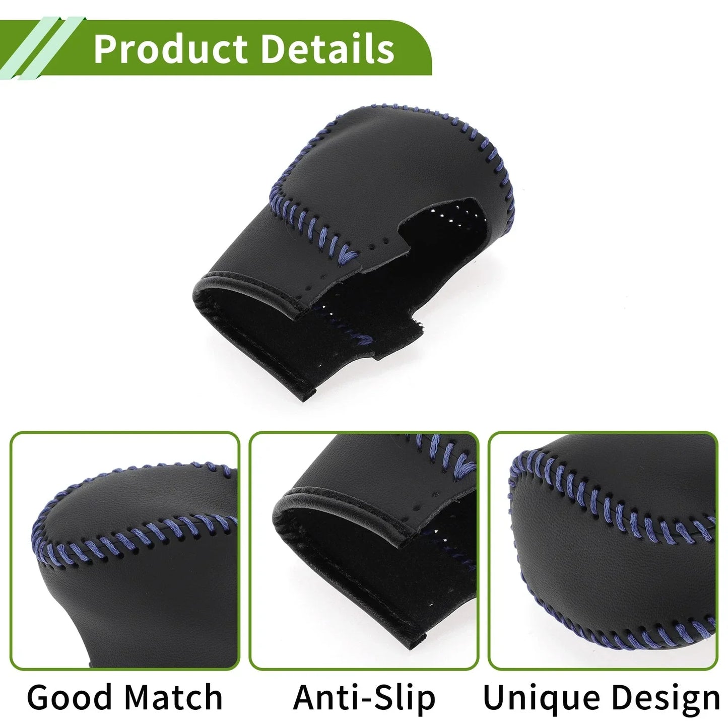 Car Gear Shift Knob Cover Black Blue Faux Leather for Honda Civic (2022-2024)
